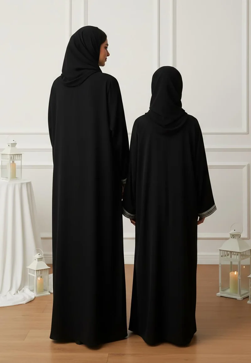 NUKHBAA  The Hadiya Mother & Daughter Abaya: Earthy Harmony-AJ123AMD  (Dresses are sold individually. To create a matching mom and daughter set, please purchase two items in different sizes) for Women | Best Price UAE